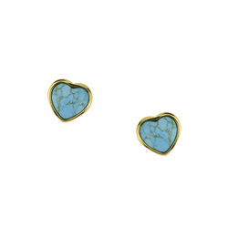 Silver earrings with turquoise - hearts