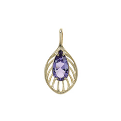 Gold pendant with amethyst
