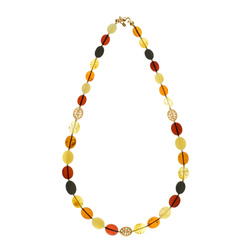 Silver necklace with amber