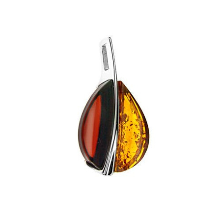 Silver pendant with amber