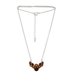 Silver necklace with amber