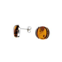 Silver earrings with amber