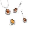 Silver pendant with amber