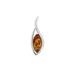 Silver pendant with amber