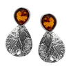 Silver earrings with amber