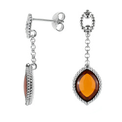 Earrings with amber