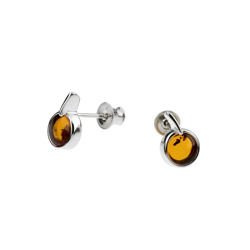 Silver earrings with amber