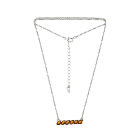 Silver necklace with amber