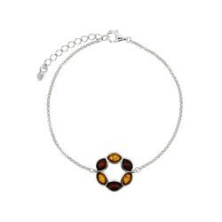 Silver bracelet with amber