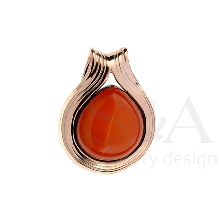 Silver pendant with amber