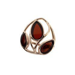 Silver ring with amber