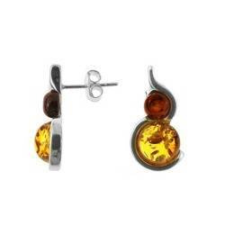 Silver earrings with amber