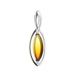 Silver pendant with amber