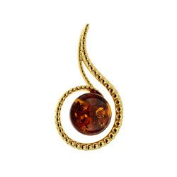 Silver pendant with amber