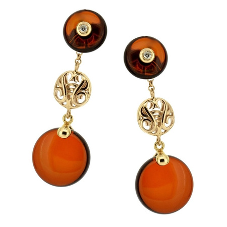 Silver earrings with amber