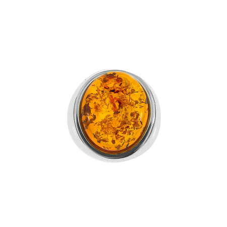 Silver pendant with amber