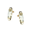 Gold earrings with green amethyst