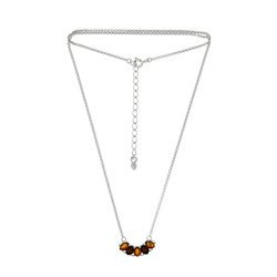 Silver necklace with amber