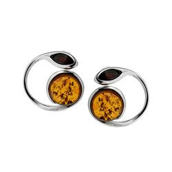 Silver earrings with amber